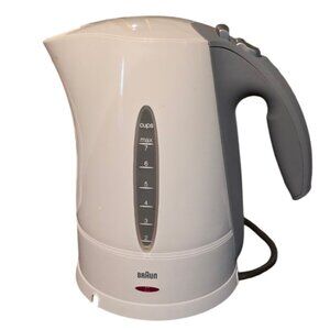 Braun Electric Kettle White & Gray 7-Cup Capacity Tested & Working